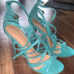 Strappy Wild Diva Teal Heels